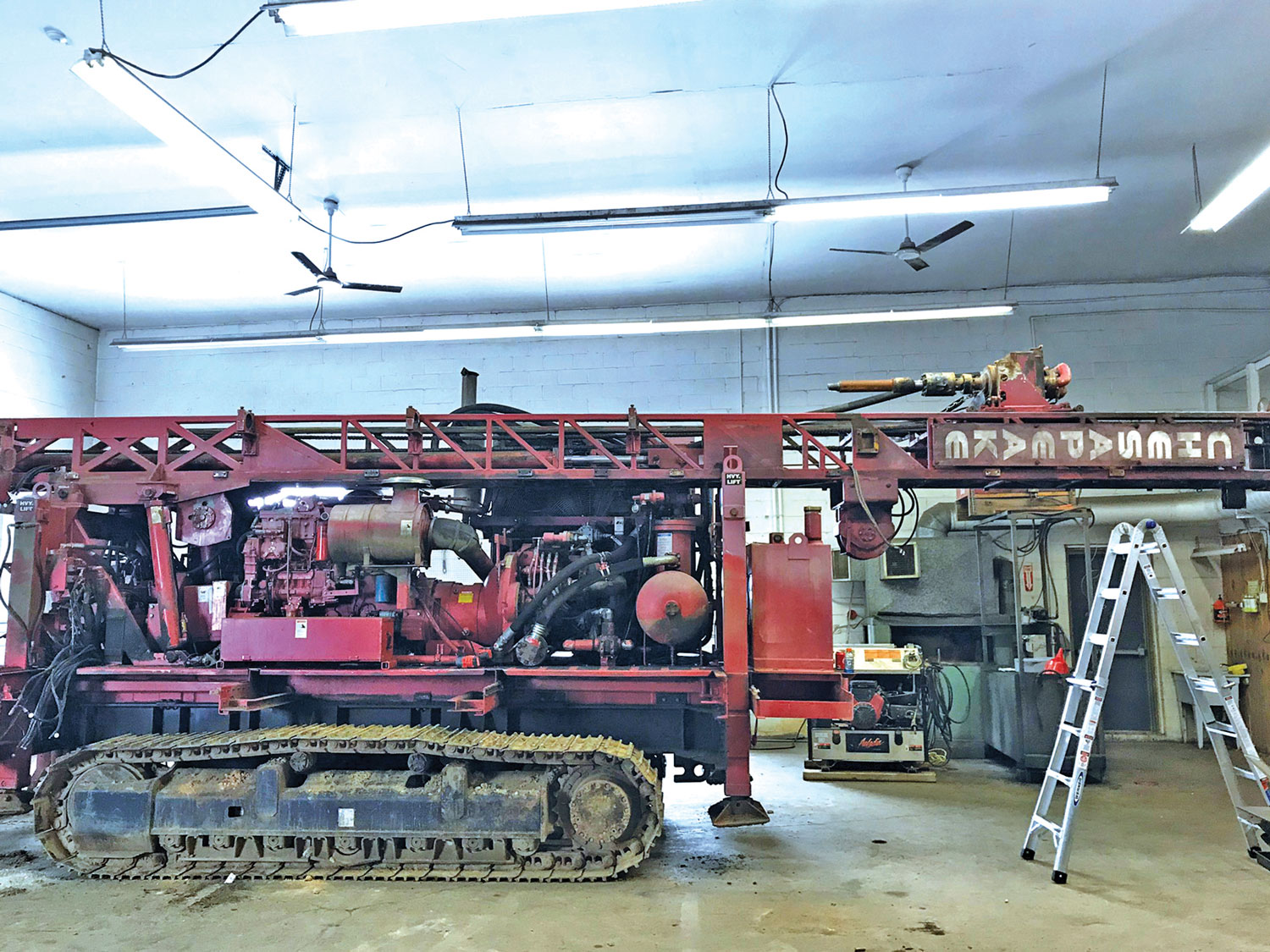 Aging Schramm drill rigs before brought back to life at the East Coast Service Center.