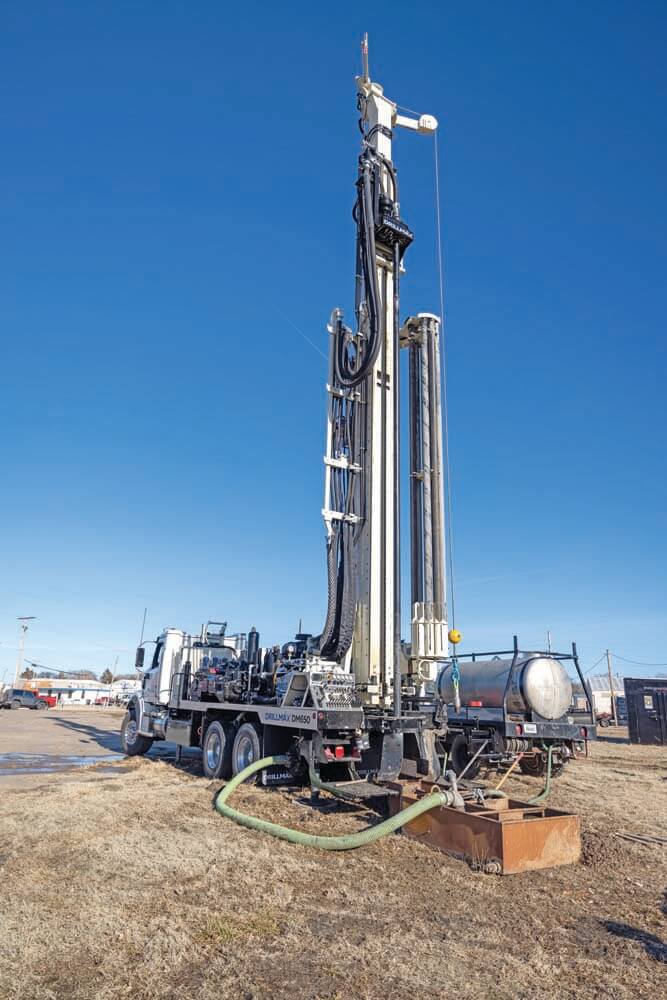 Components of a drilling rig like the DM650 contribute to its ability to drill deeper, bigger holes. This includes side shift top head and drill mast features.