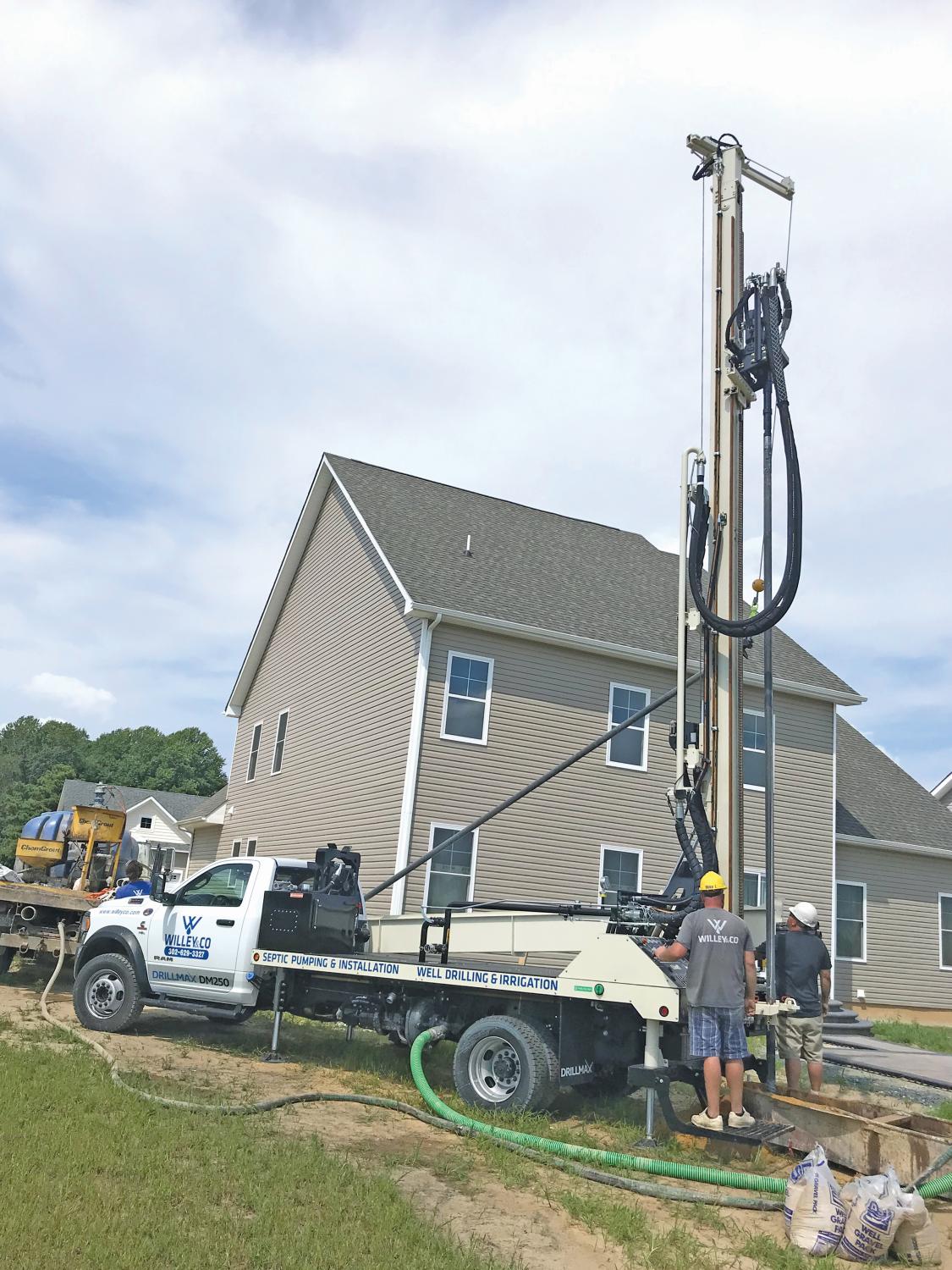 Efficiency of DM250 permits packing more wells into the same time period while compact size eliminates damage to yards, trees, and landscaping in limited access areas in Delaware.