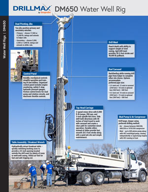 DM650 air drilling rig details