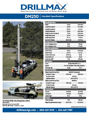 DM250 Water Well Drill Rig, Geothermal Drilling Rig One-Sheet